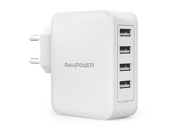 RAVPower USB Ladegerät 4-Port 40W AC Wandladegerät mit iSmart Technologie