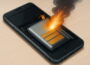 Handy explodieren – technische Darstellung eines überhitzten Akkus im Smartphone