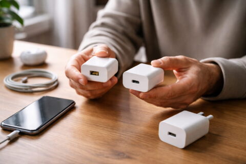 Alte Netzteile weiter nutzen oder ersetzen? EU-USB-C-Vorgaben verständlich erklärt 3 Alte Netzteile mit USB-A im Vergleich zu modernem USB-C-Ladegerät nach EU-Vorgaben