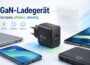 GaN-Ladegerät mit Smartphone, Tablet, Laptop und Powerbank